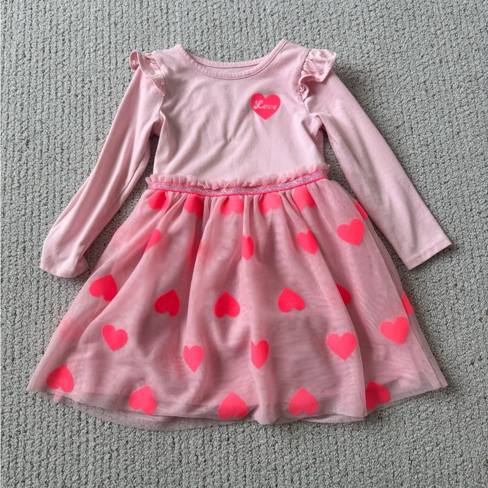 Cat & Jack Pink Heart Kids Dress